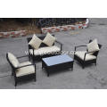 rattan weaving aluminum frame green sofa